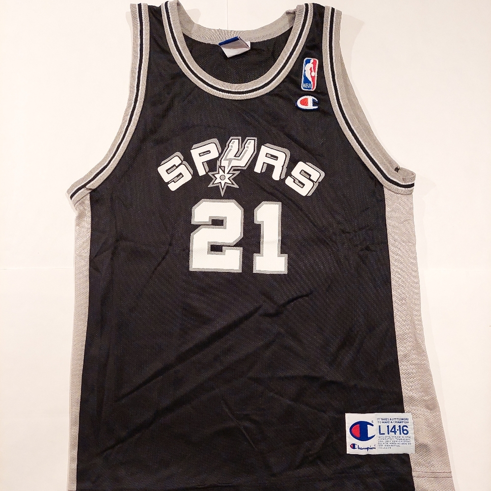 Vintage Champion Duncan #21 San Antonio Spurs Jersey Youth Large 14-16.
